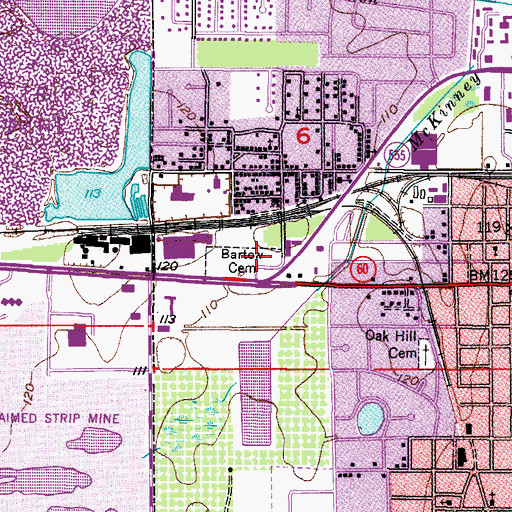 Topographic Map of Evergreen Cemetery, FL