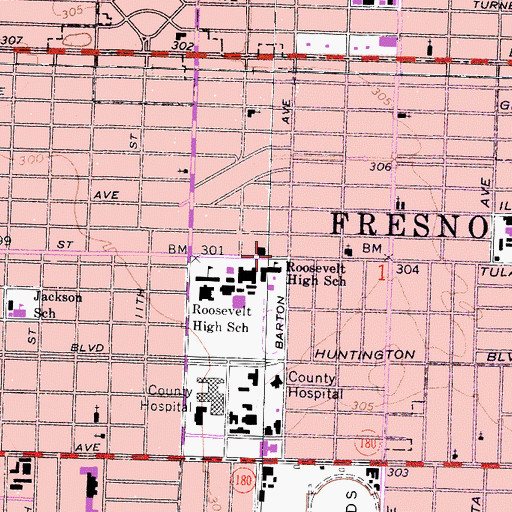 Topographic Map of Barton Post Office, CA