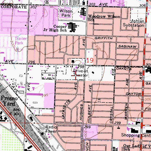 Topographic Map of Hughes Post Office, CA