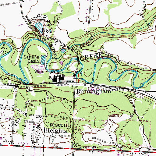 Topographic Map of Birmingham Post Office, NJ