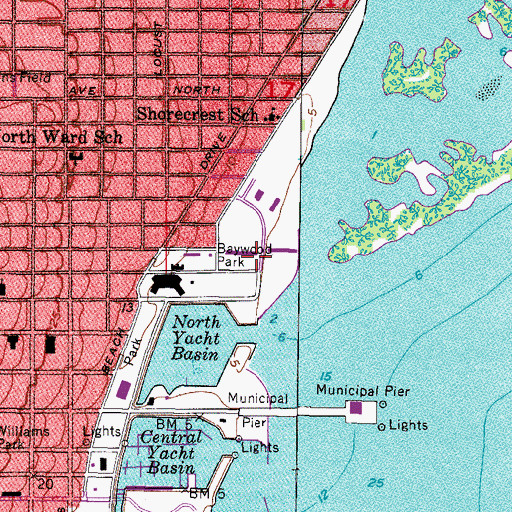 Topographic Map of Barwood Park, FL
