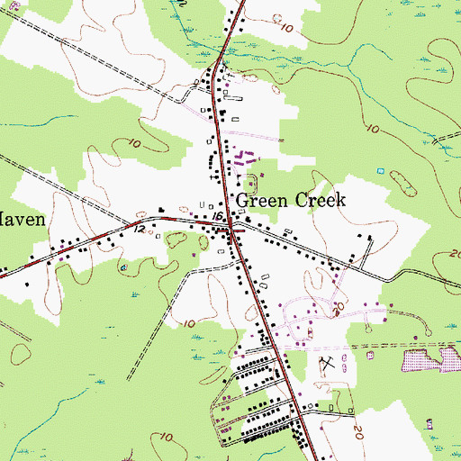 Topographic Map of Green Creek Post Office, NJ