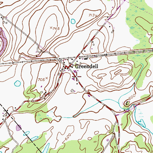 Topographic Map of Greendell Post Office, NJ