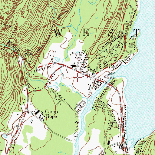 Topographic Map of Hewitt Post Office, NJ