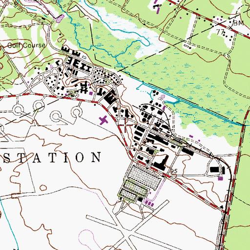 Topographic Map of Lakehurst Naec Post Office, NJ