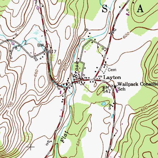 Topographic Map of Layton Post Office, NJ