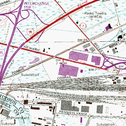 Topographic Map of Dominick V Daniels Post Office, NJ