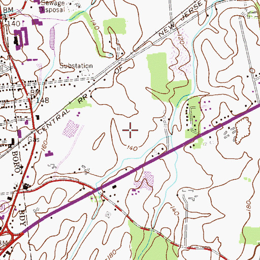 Topographic Map of Flemington Post Office, NJ