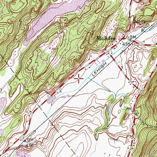 Topographic Map of McAfee Post Office, NJ