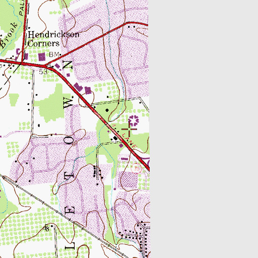 Topographic Map of Middletown Post Office, NJ