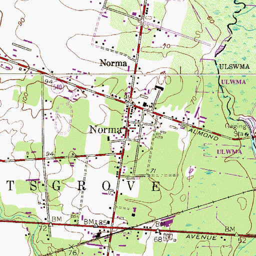 Topographic Map of Norma Post Office, NJ