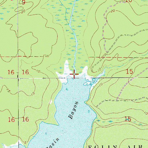 Topographic Map of Basin Creek, FL