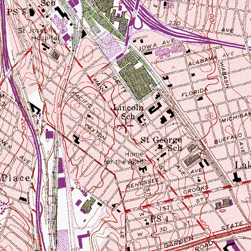 Topographic Map of South Paterson Post Office, NJ