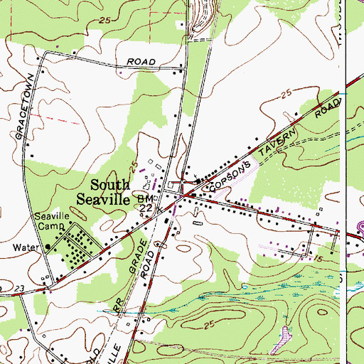 Topographic Map of South Seaville Post Office, NJ