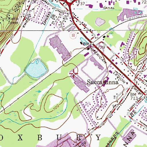 Topographic Map of Succasunna Post Office, NJ