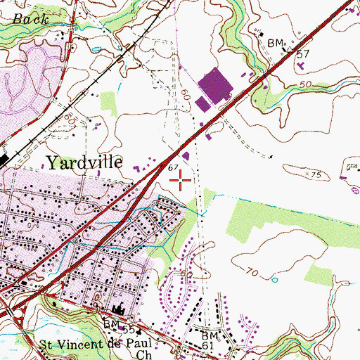 Topographic Map of Trenton Carriers Post Office, NJ