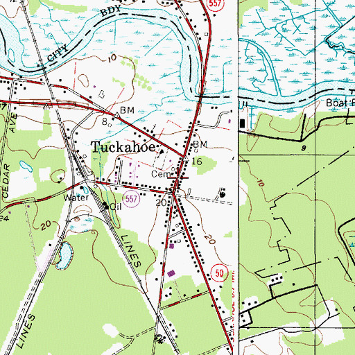 Topographic Map of Tuckahoe Post Office, NJ