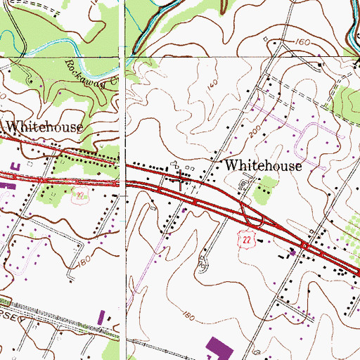 Topographic Map of Whitehouse Post Office, NJ