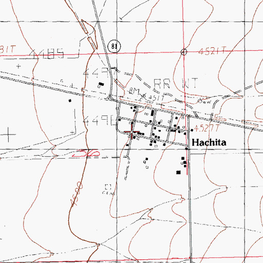 Topographic Map of Hachita Post Office, NM