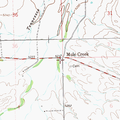 Topographic Map of Mule Creek Post Office, NM
