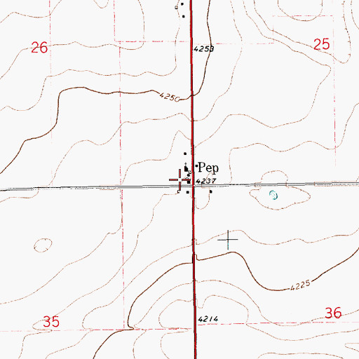 Topographic Map of Pep Post Office, NM
