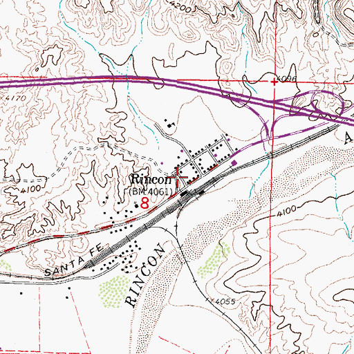 Topographic Map of Rincon Post Office, NM