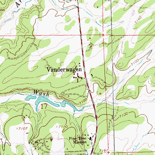 Topographic Map of Vanderwagen Post Office, NM