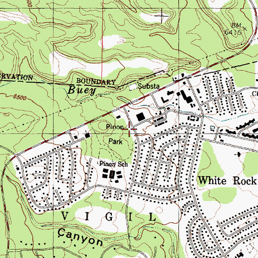 Topographic Map of White Rock Post Office, NM