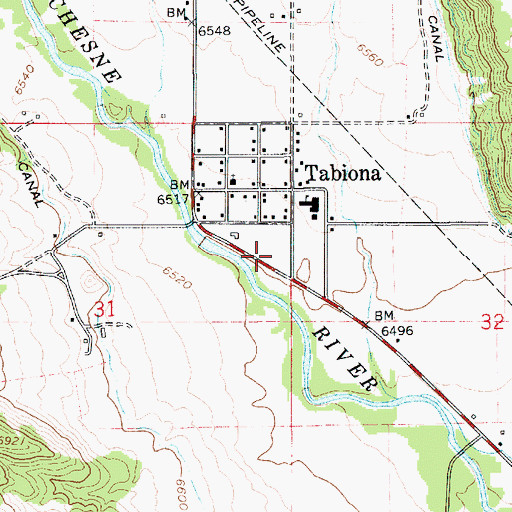 Topographic Map of Tabiona Post Office, UT