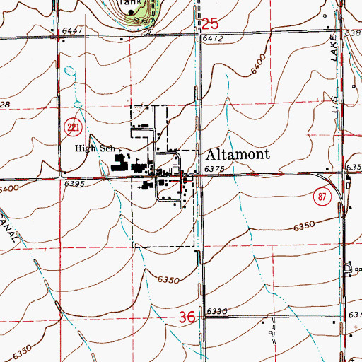 Topographic Map of Altamont Post Office, UT