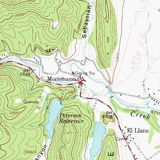 Topographic Map of Montezuma Post Office, NM