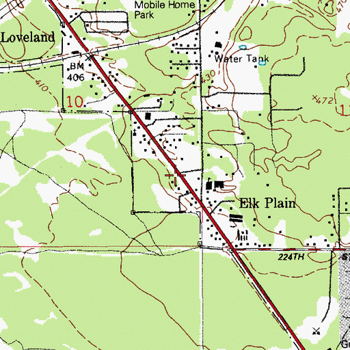 Topographic Map of Bethel Post Office, WA