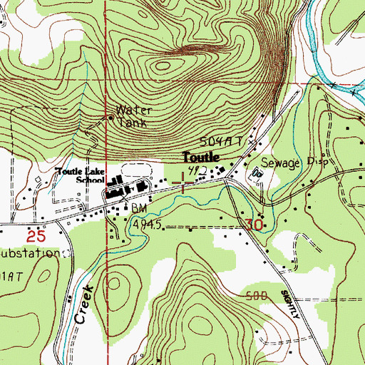 Topographic Map of Toutle Post Office, WA