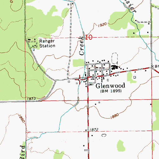 Topographic Map of Glenwood Post Office, WA