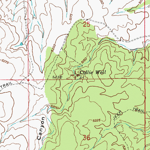 Topographic Map of Collie Well, AZ