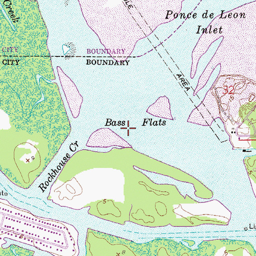 Topographic Map of Bass Flats, FL