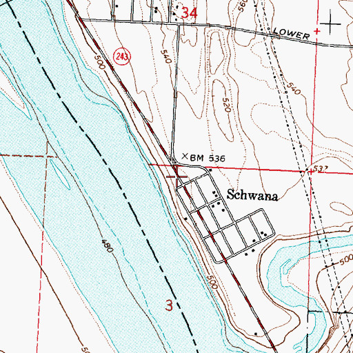 Topographic Map of Beverly Post Office, WA