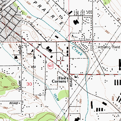 Topographic Map of Yelm Post Office, WA