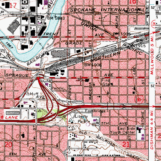 Topographic Map of Liberty Park Post Office, WA