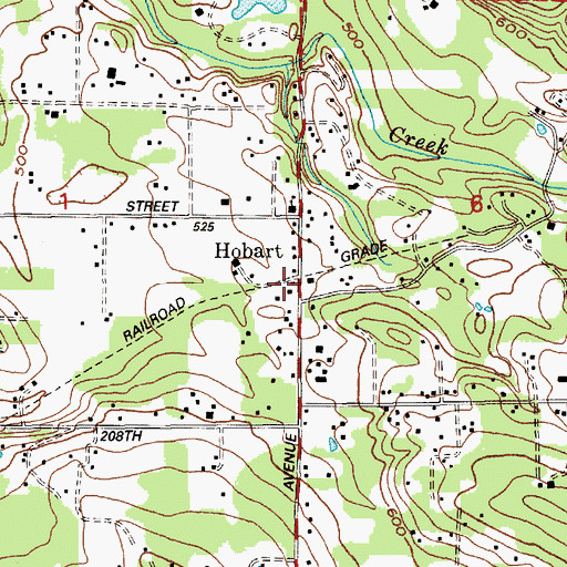 Topographic Map of Hobart Post Office, WA