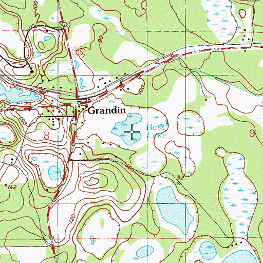 Topographic Map of Bass Lake, FL