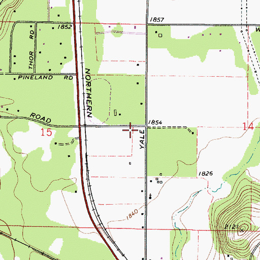 Topographic Map of Colbert Post Office, WA