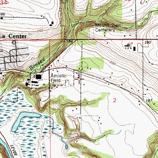 Topographic Map of La Center Post Office, WA