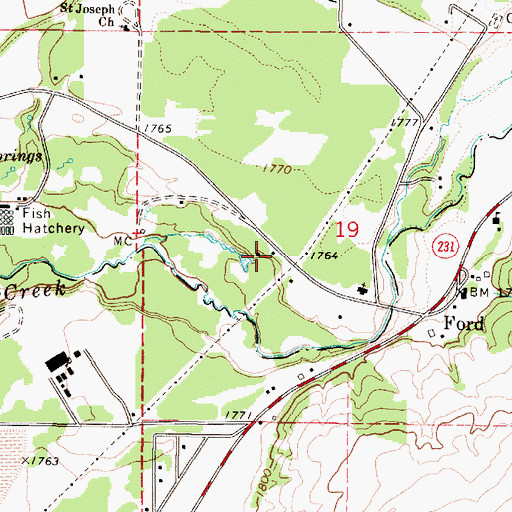 Topographic Map of Ford Post Office, WA