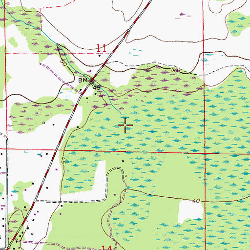 Topographic Map of Basset Branch, FL