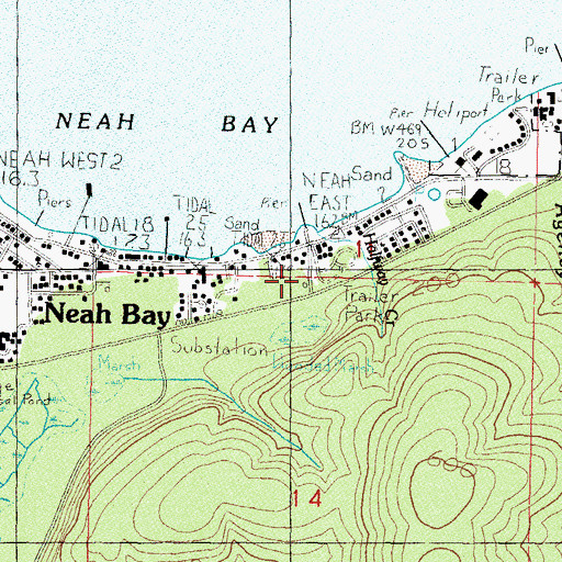 Topographic Map of Neah Bay Post Office, WA