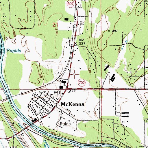 Topographic Map of McKenna Post Office, WA