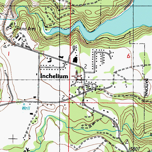 Topographic Map of Inchelium Post Office, WA