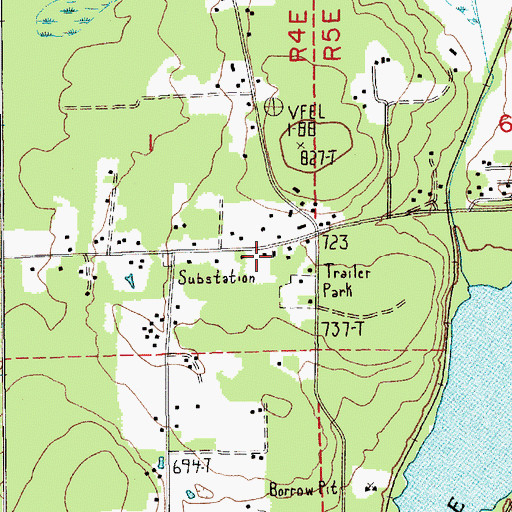 Topographic Map of Kapowsin Post Office, WA
