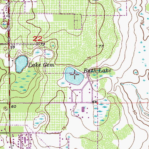 Topographic Map of Bath Lake, FL